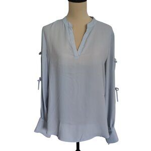 Ivanka Trump Dusty Blue Blouse with Sleeve Ties Size Large